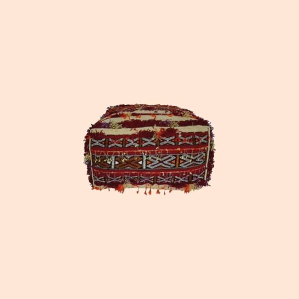 Dark Red Moroccan Pouf