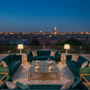 Velvet Sofa Lounge Area